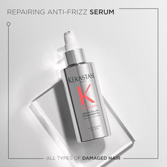 Kerastase Premiere Serum protege el cabello del calor para peinados sin daño.
