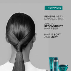 KÉRASTASE Resistance Bain Therapiste espuma cremosa al lavar, sensación limpia y ligera.