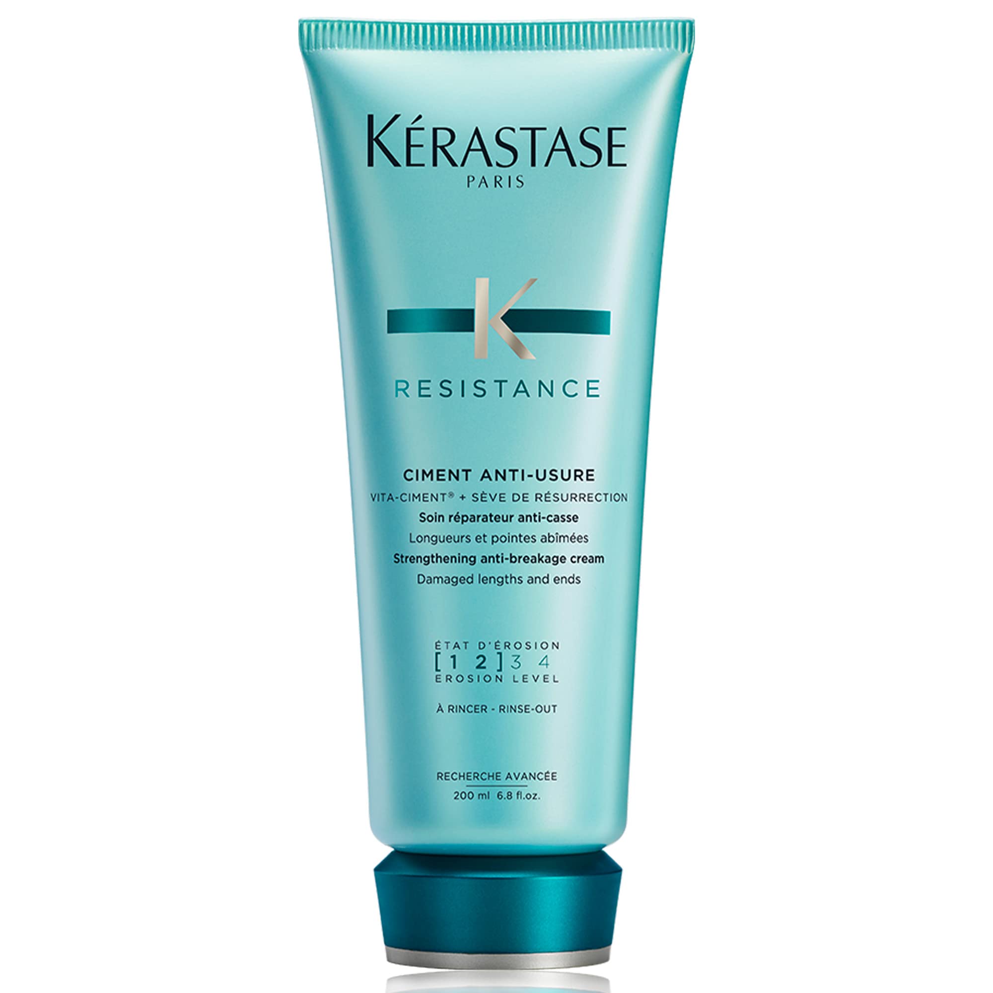 KÉRASTASE Resistance Ciment Anti-Usure: crema restauradora que fortalece fibras capilares dañadas.