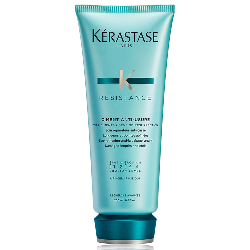 KÉRASTASE Resistance Ciment Anti-Usure: crema restauradora que fortalece fibras capilares dañadas.