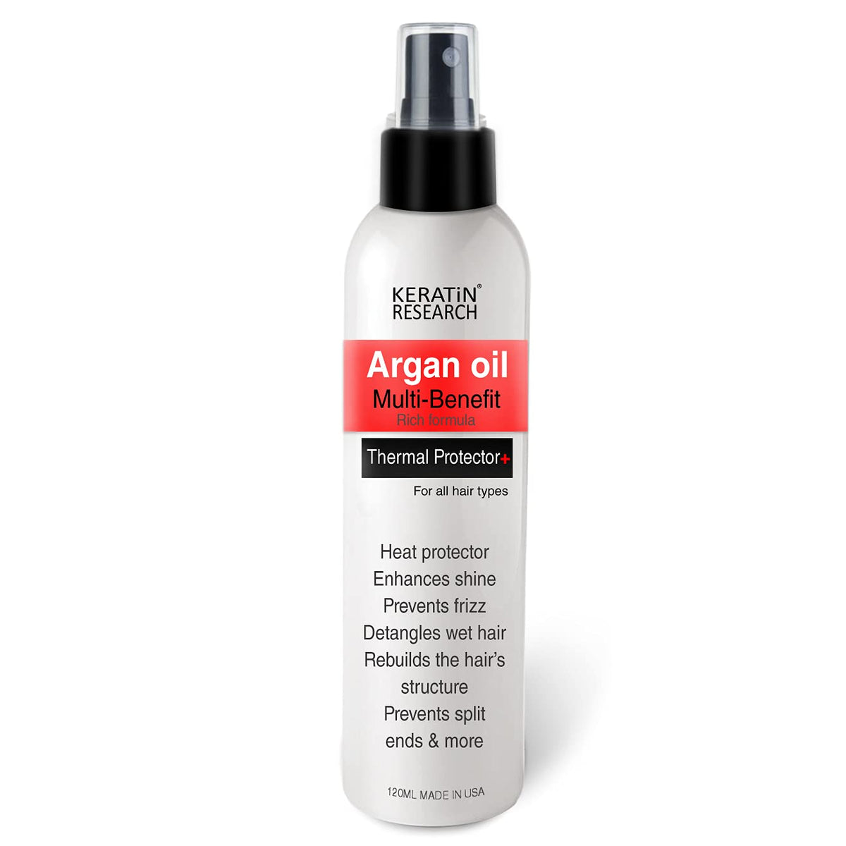 KERATIN RESEARCH Protector térmico: brillo intenso al peinar con calor.