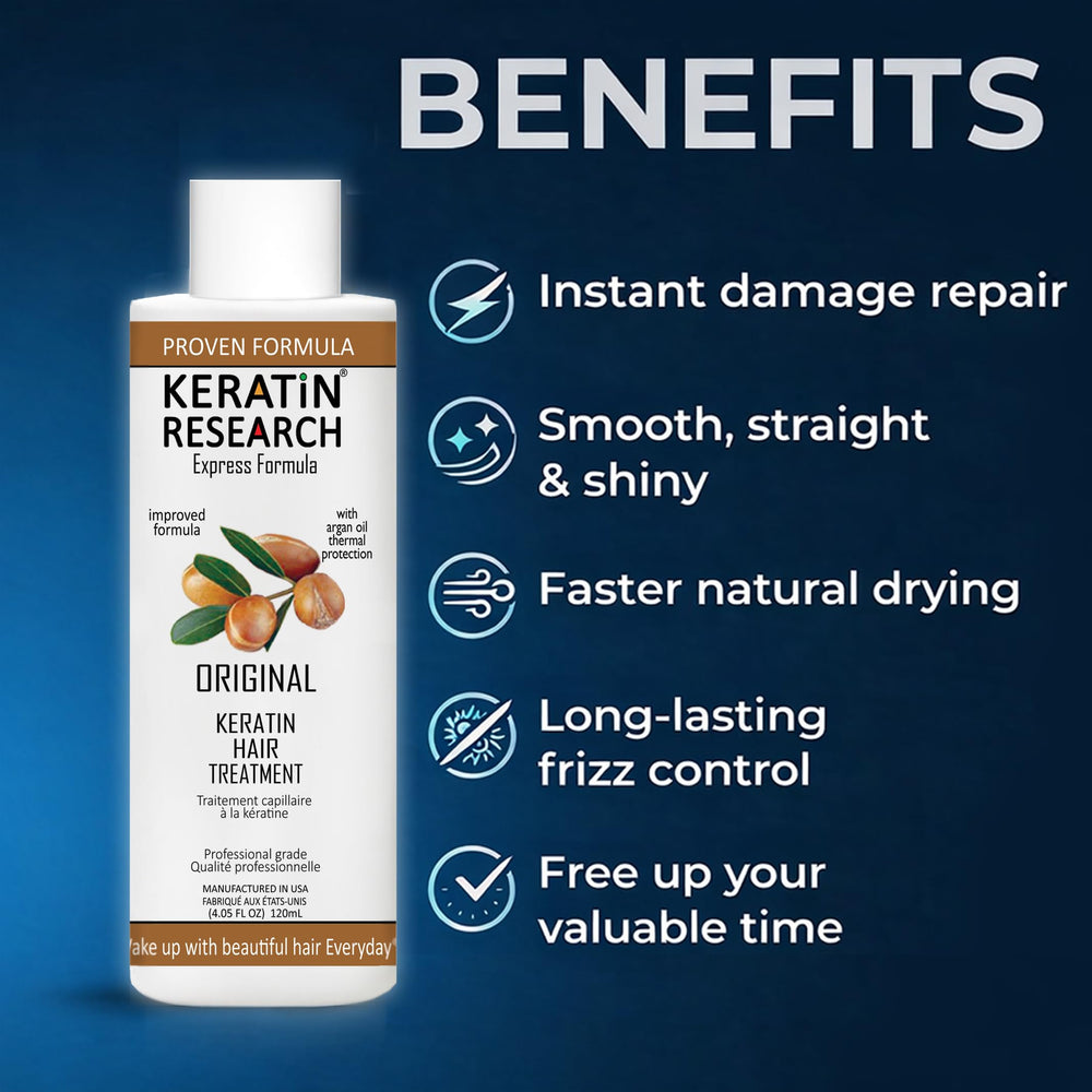KERATIN RESEARCH résultats professionnels à domicile, texture plus lisse.