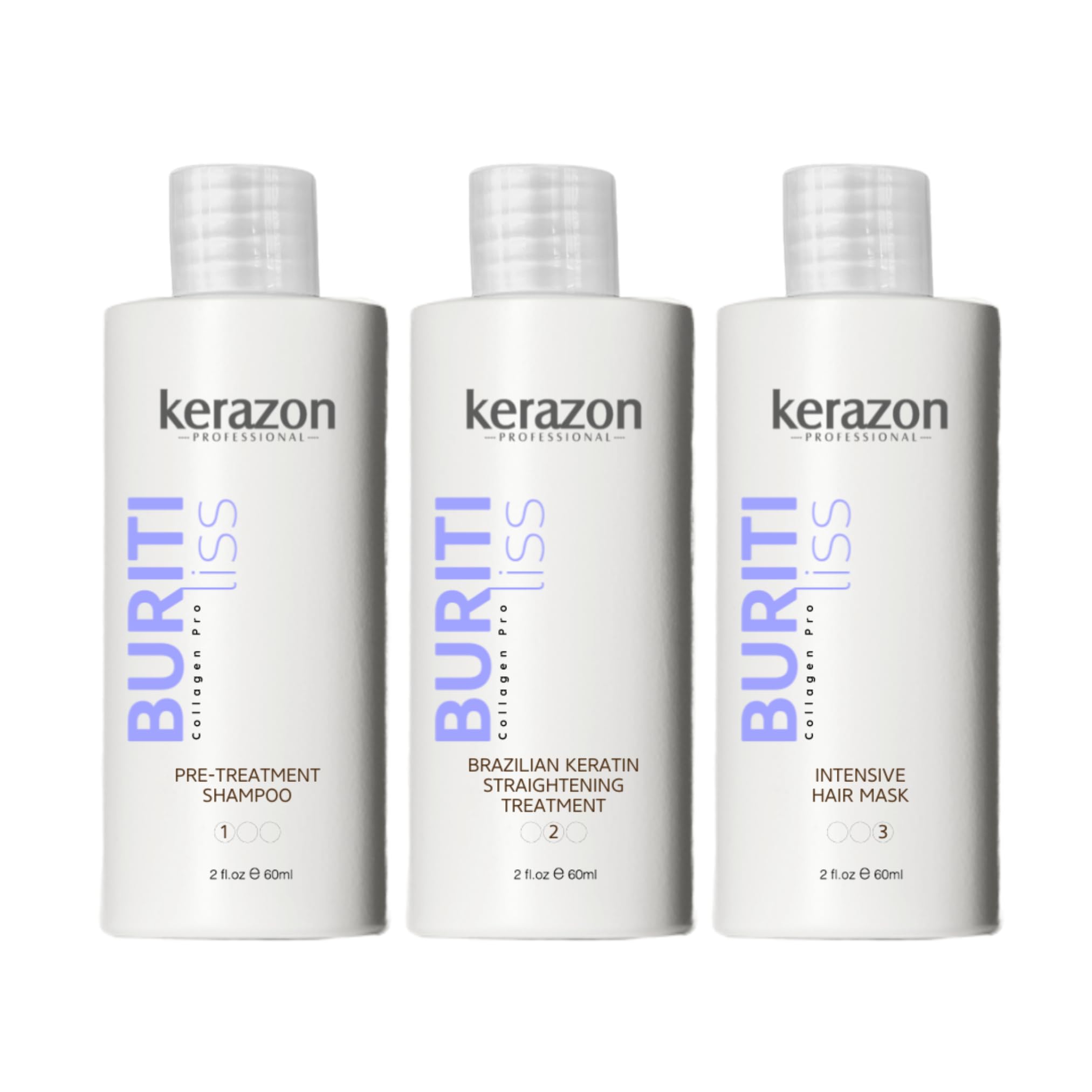 Kerazon Professional botella 2oz Buriti Liss para alisado duradero sin formol