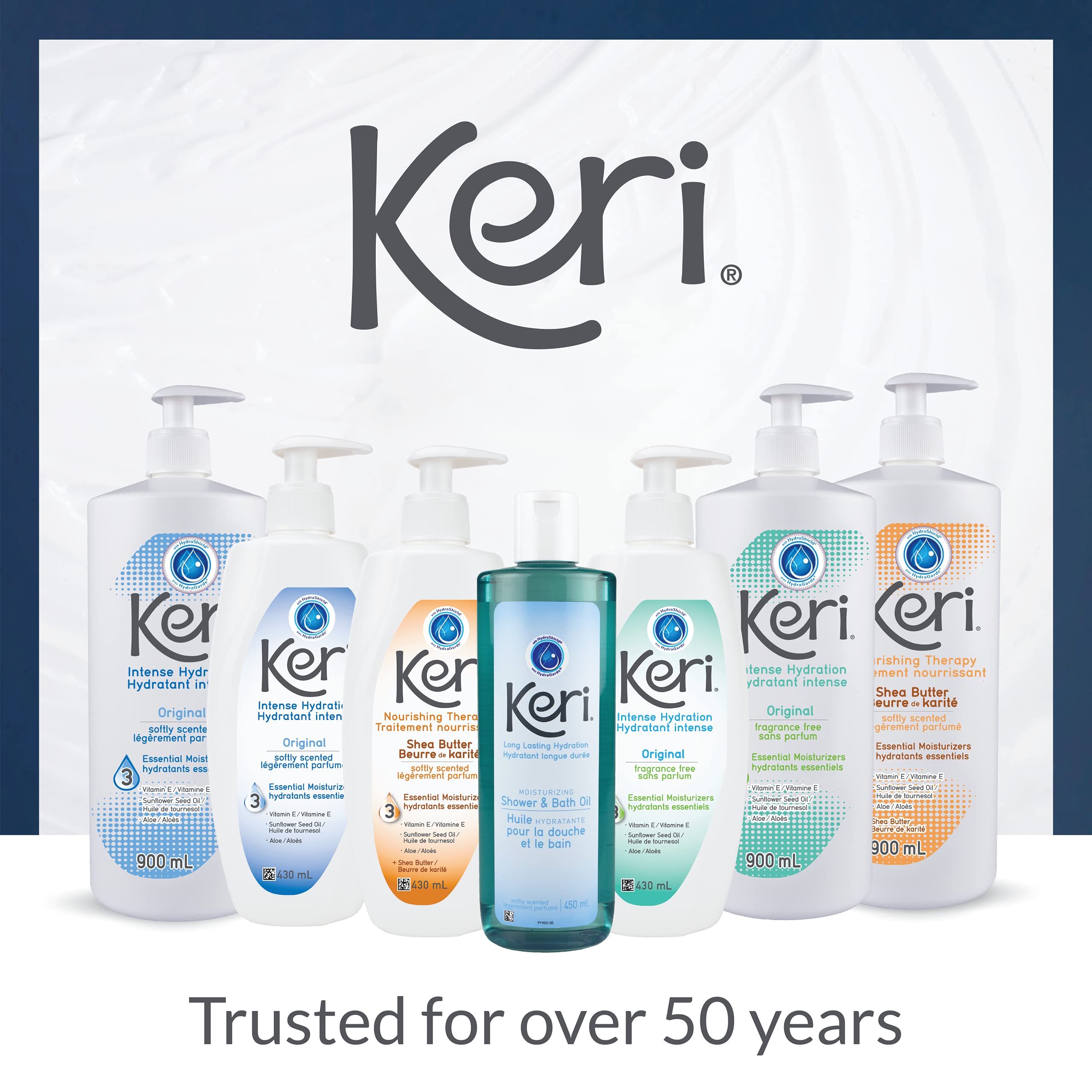 Uso diario en familia con la loción hidratante Keri Original.
