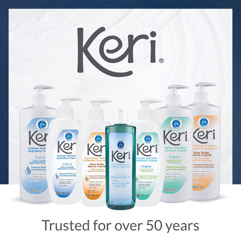 Uso diario en familia con la loción hidratante Keri Original.
