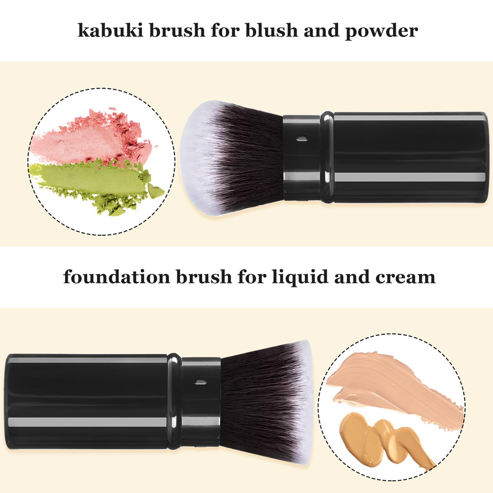 Brocha Keriloo kabuki, blush y bronceador, cobertura natural y difuminado.