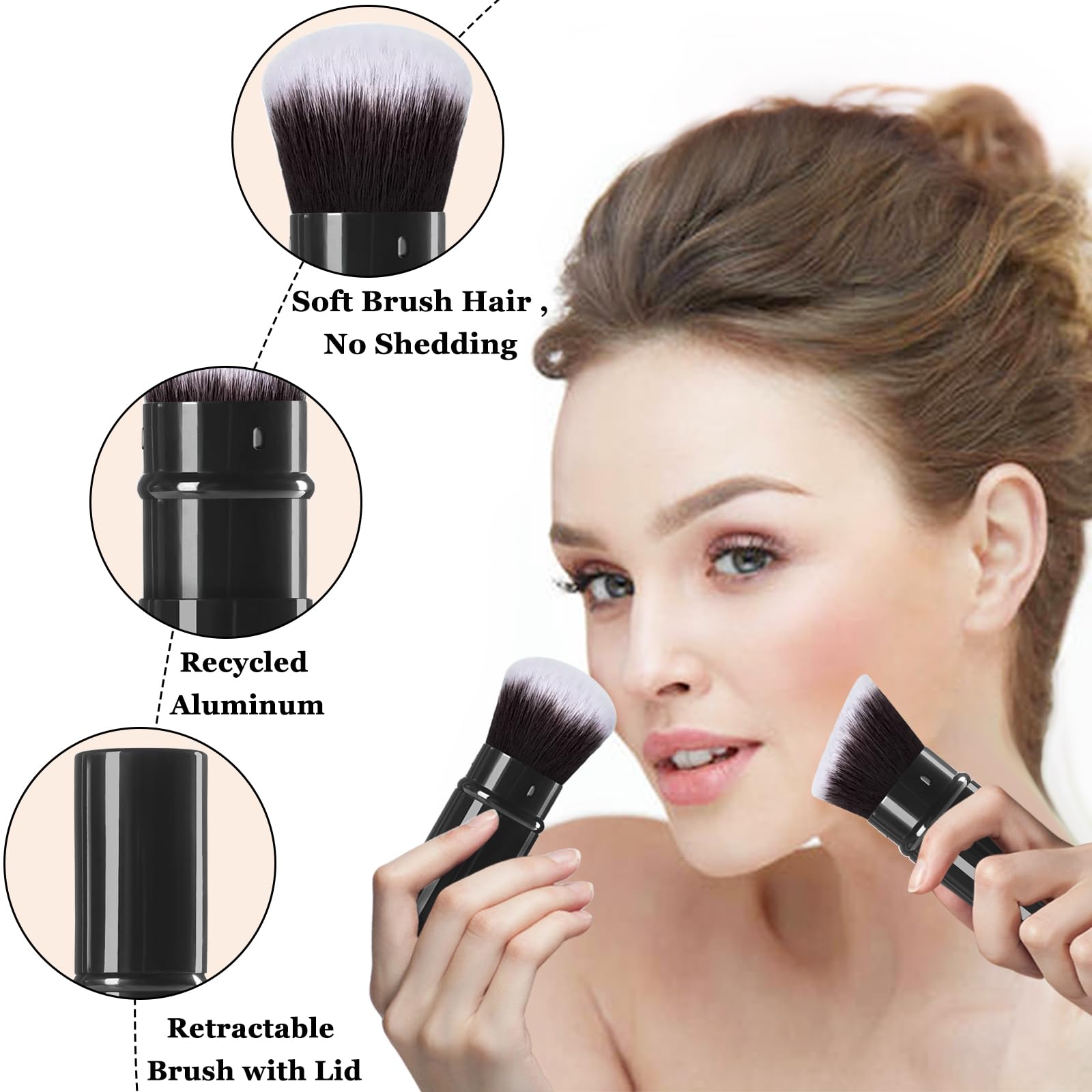 Keriloo brocha Kabuki, ideal para polvos, base y corrector
