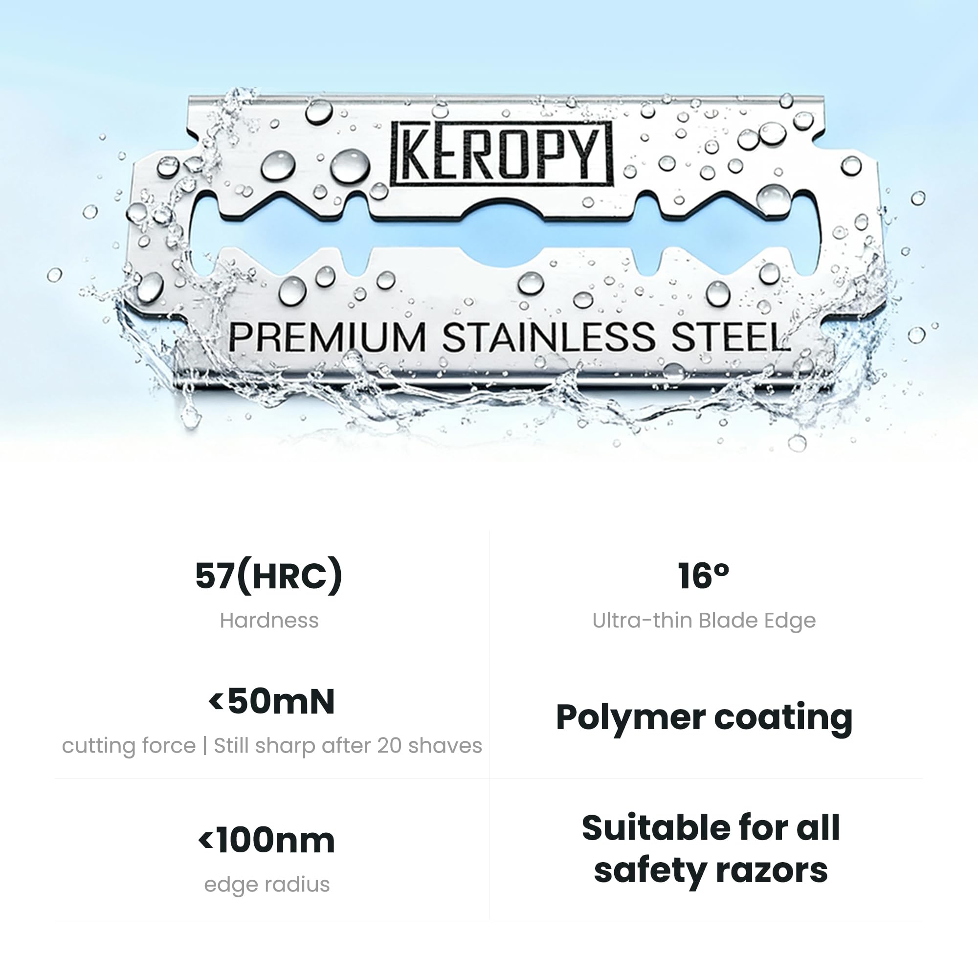 Keropy 100, diseño de piel inteligente, reduce irritación para piel sensible.