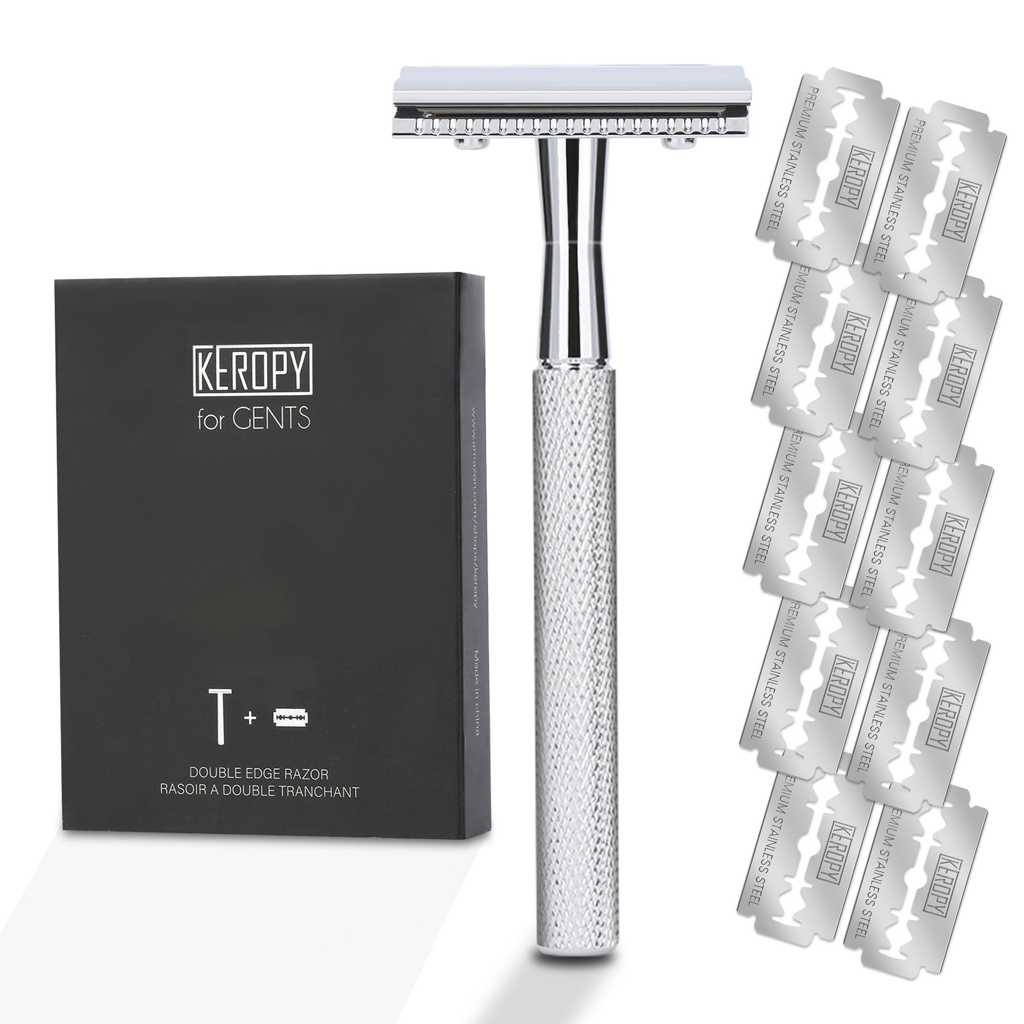 Keropy afeitadora de doble filo con acero inoxidable para un afeitado suave.
