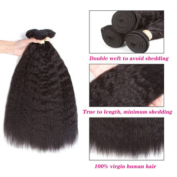 Kerriana: cabello humano virgen de 20–24 pulgadas para look uniforme.