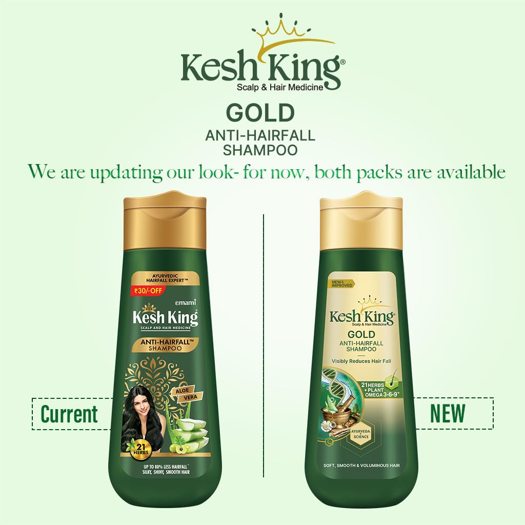 KESH KING Champú: etiqueta visible resalta ingredientes naturales para cuidado suave.