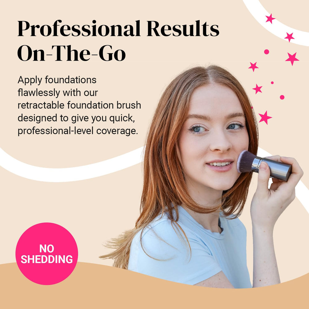 Pincel kabuki retráctil de KESHIMA para crema, distribución homogénea y natural.