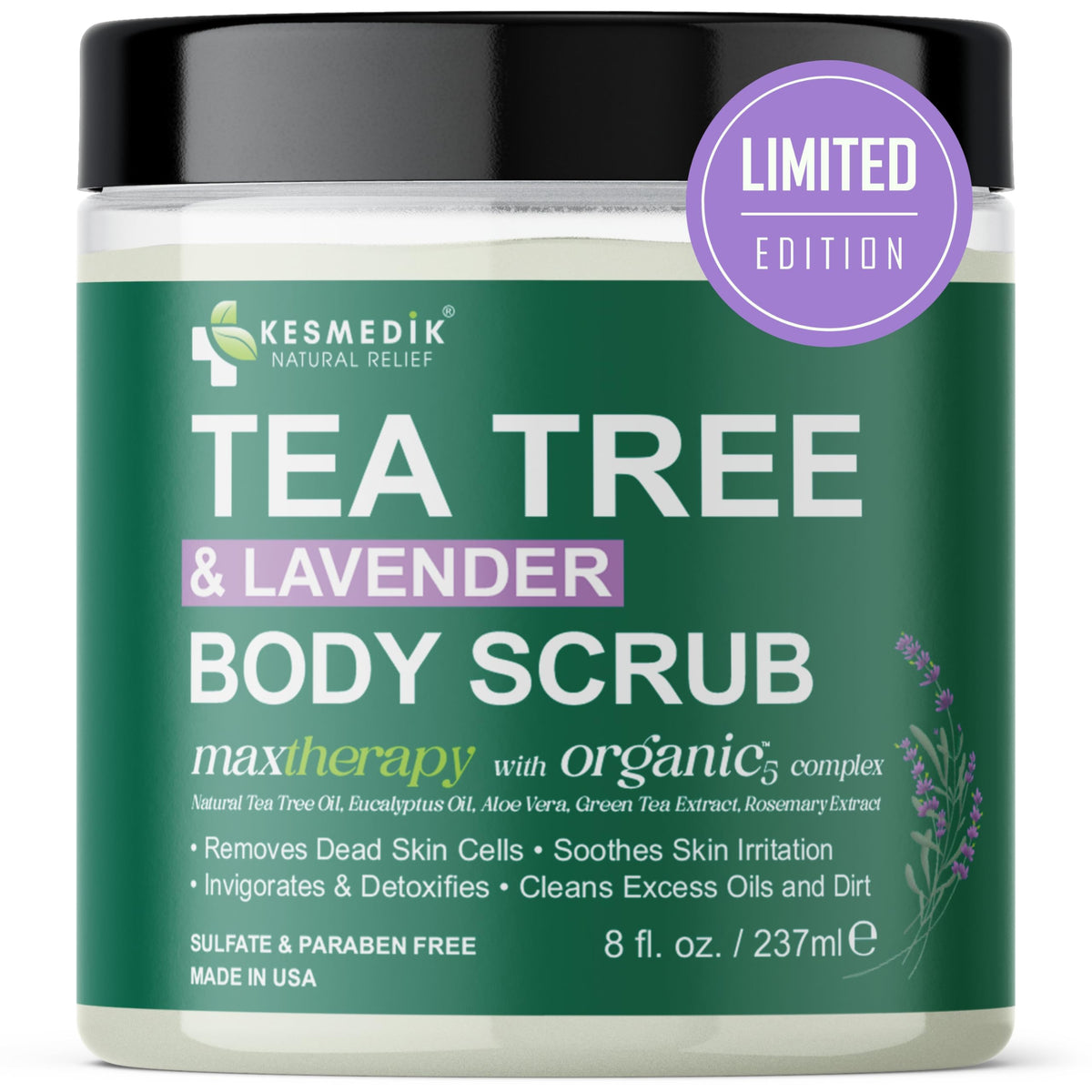 Kesmedik exfoliante corporal con sal del Himalaya para exfoliar pies suavemente.