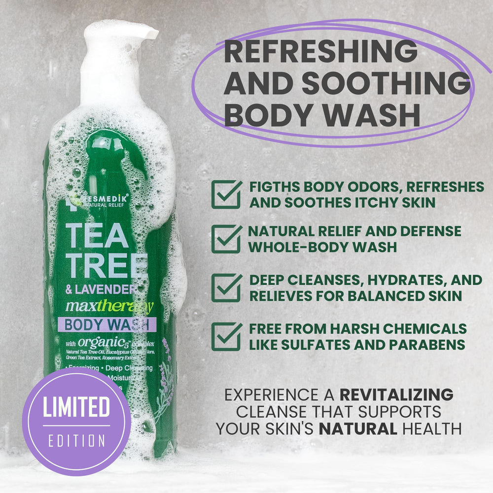 Kesmedik gel ducha textura cremosa con lavanda, espuma agradable para piel suave.