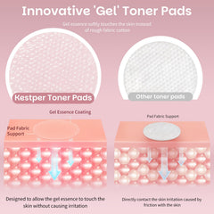 Pads saturados con suero de colágeno para piel hidratada.