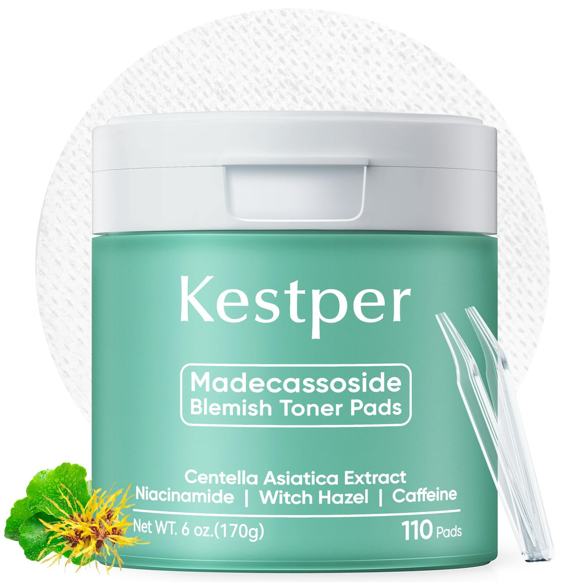 Kestper Toner Pads jarrón de 110 discos para piel equilibrada.
