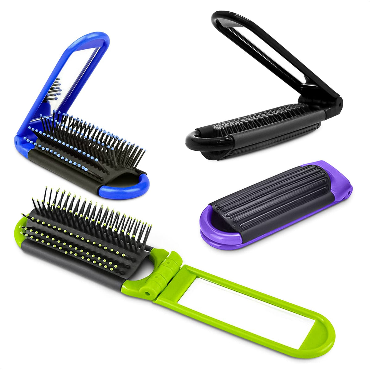 KETAR cepillo viajero plegable con espejo azul para retoques.