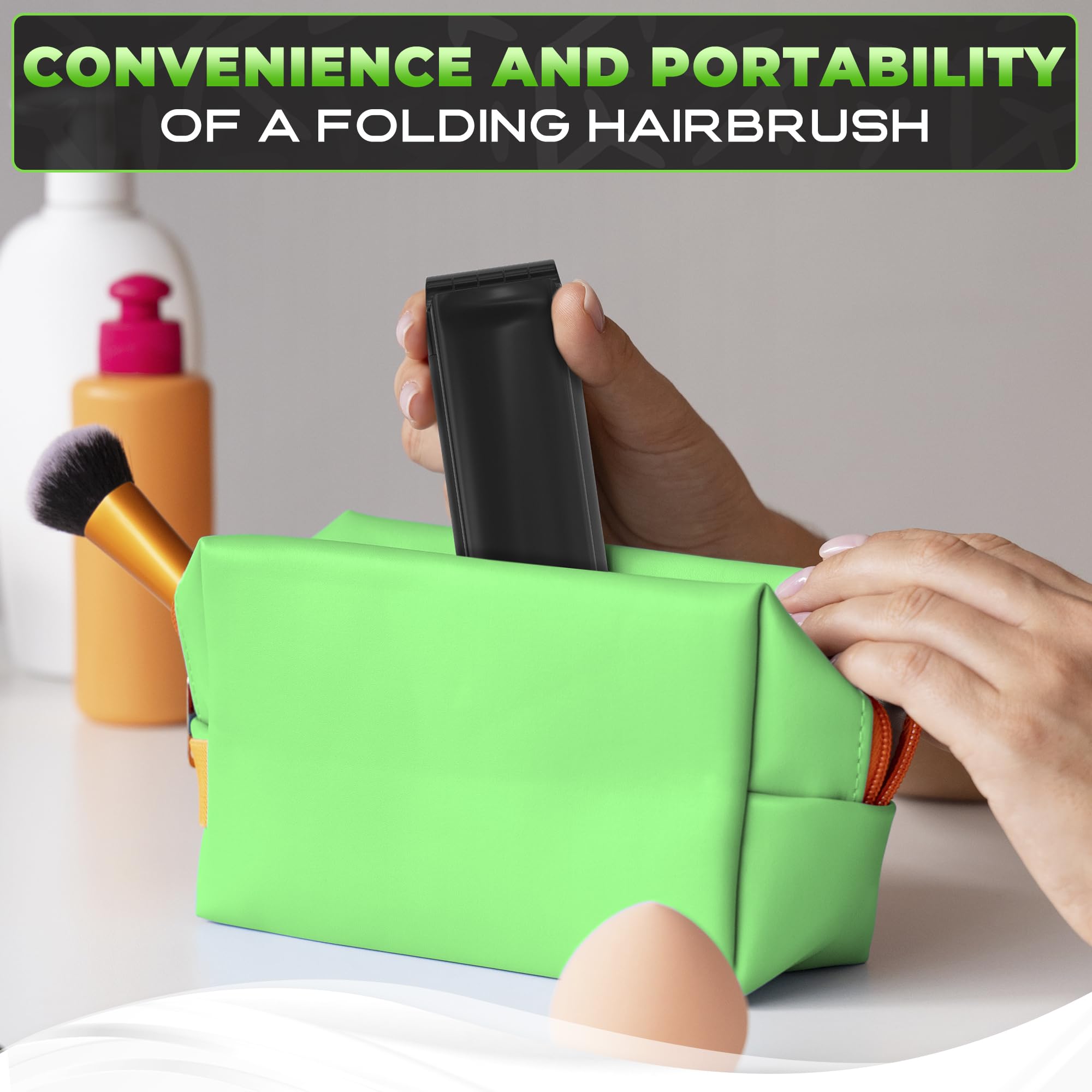 KETAR cepillo plegable con peine masaje para bolsa.
