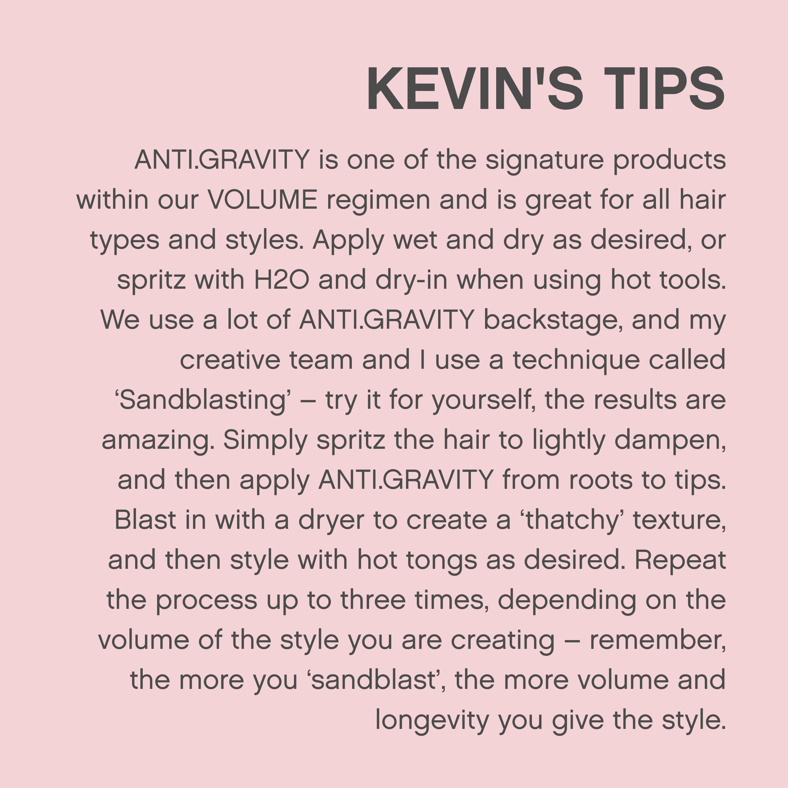 KEVIN.MURPHY ANTI.GRAVITY envase libre de crueldad para consumo responsable.