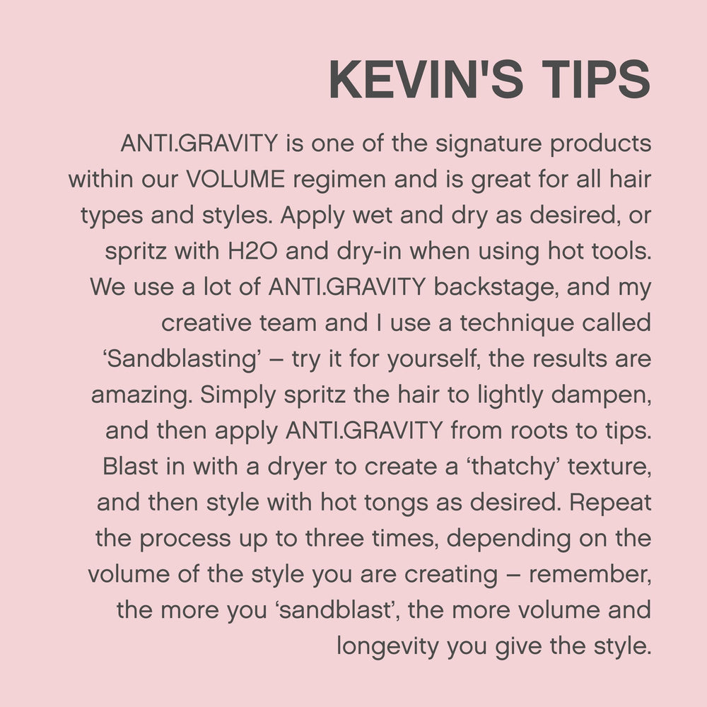 KEVIN.MURPHY ANTI.GRAVITY envase libre de crueldad para consumo responsable.