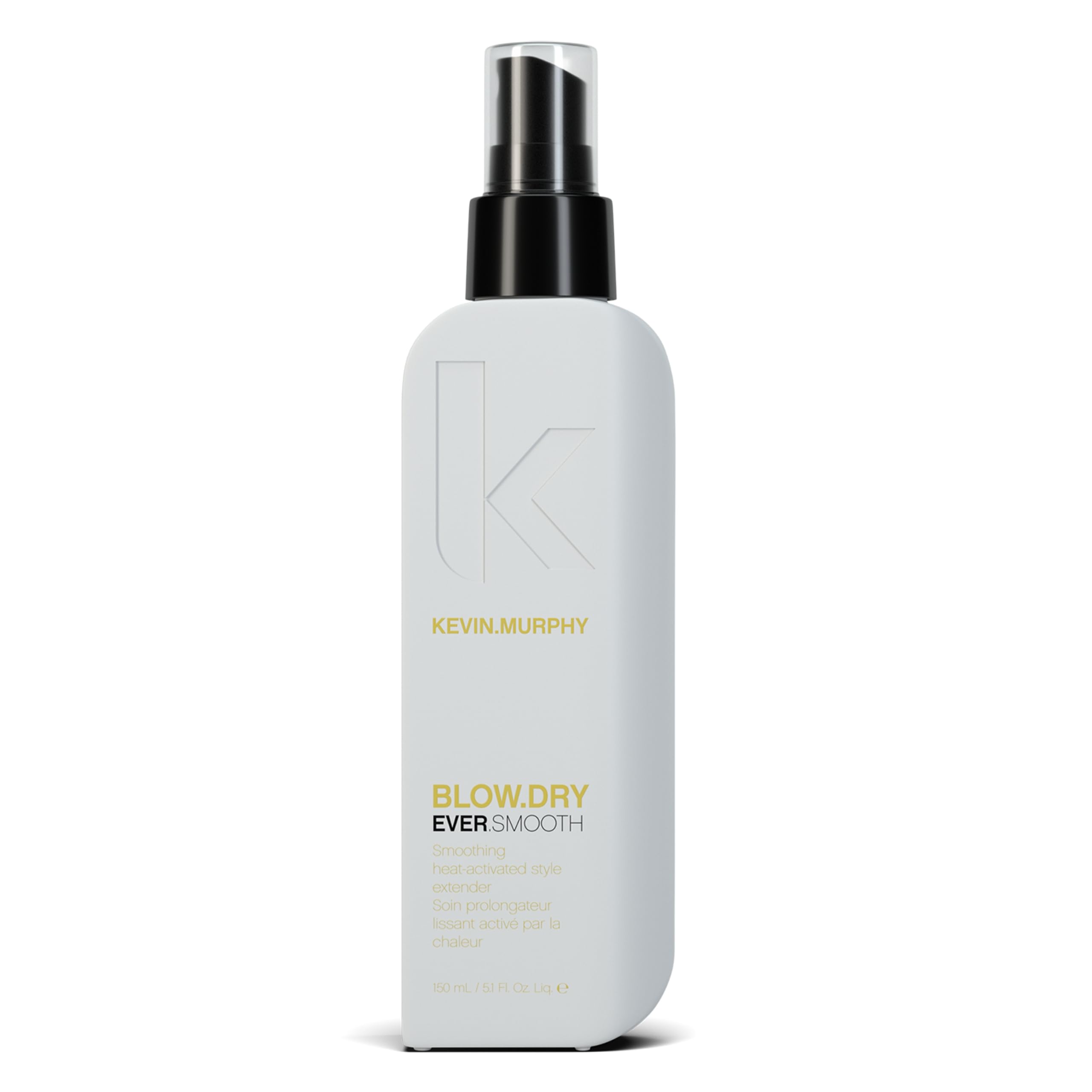 KEVIN.MURPHY BLOW.DRY EVER.SMOOTH muestra una botella vertida para acabado suave.
