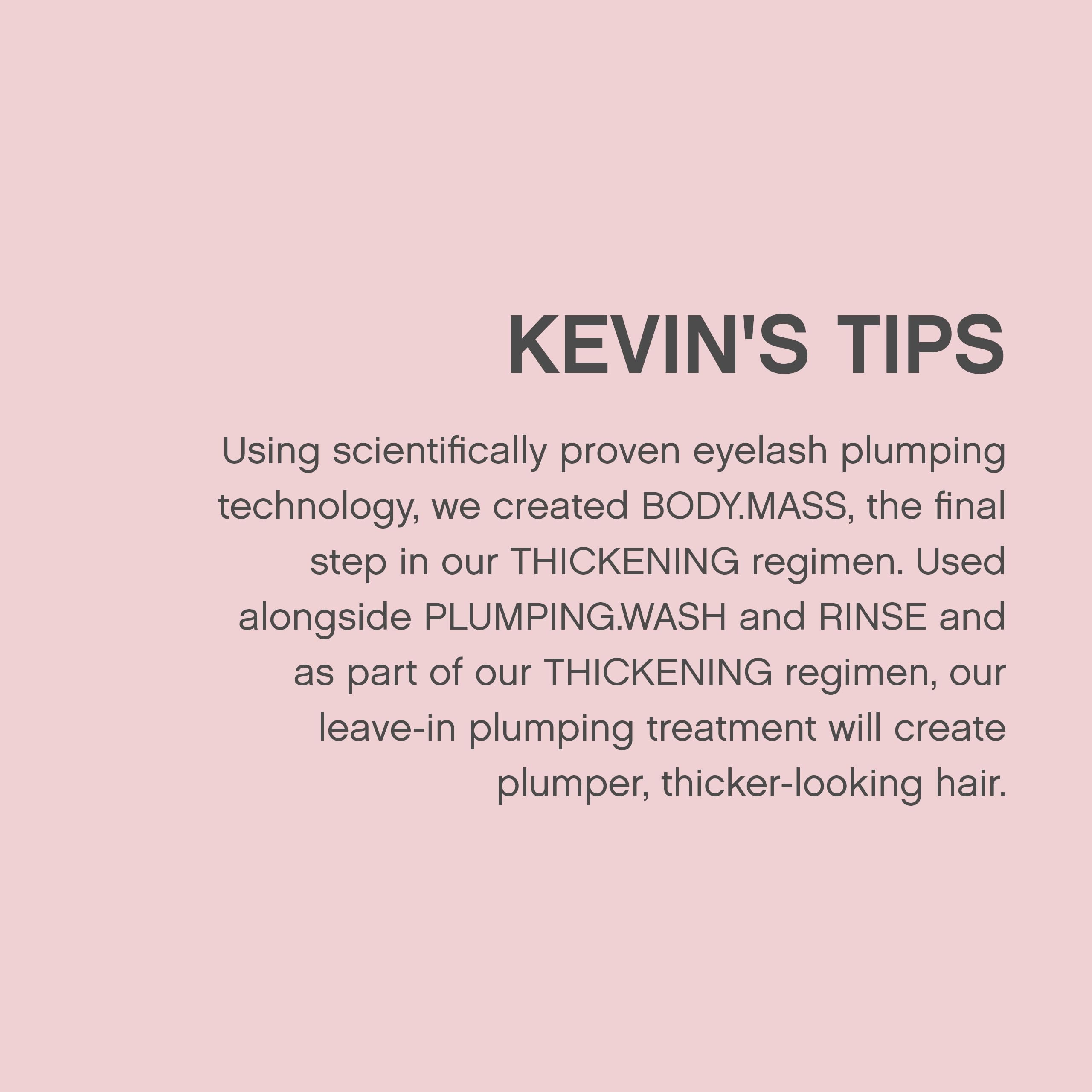 Kevin Murphy Body Mass, ingrediente oleanoico enfocado en fortalecimiento capilar.