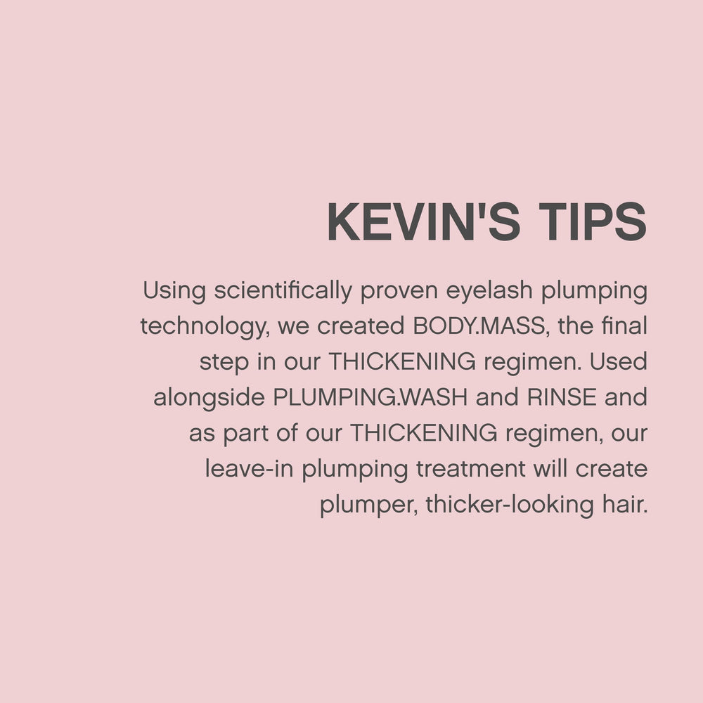Kevin Murphy Body Mass, ingrediente oleanoico enfocado en fortalecimiento capilar.