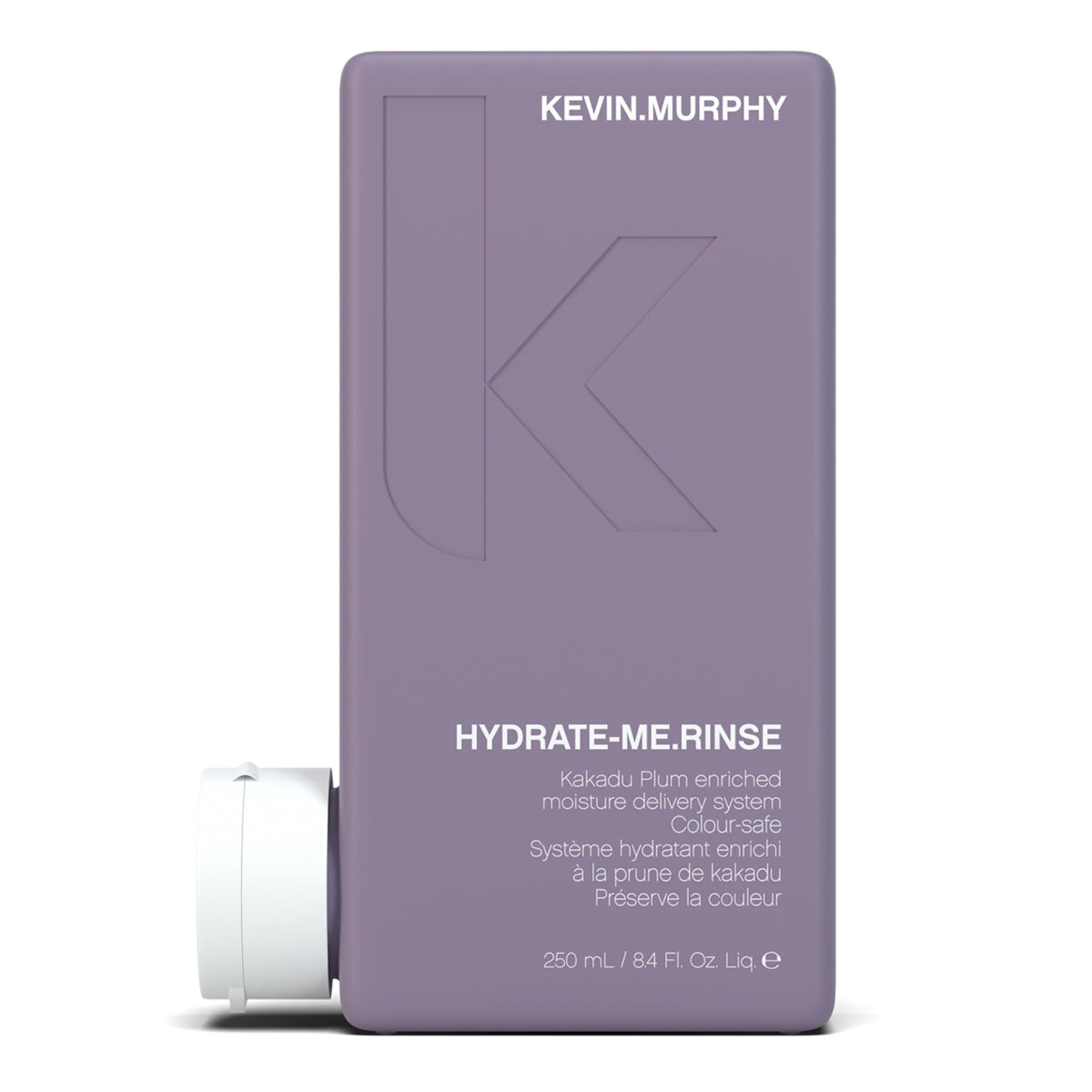 KEVIN.MURPHY HYDRATE-ME.RINSE, botella vertiendo, hidrata cabello seco y suave.