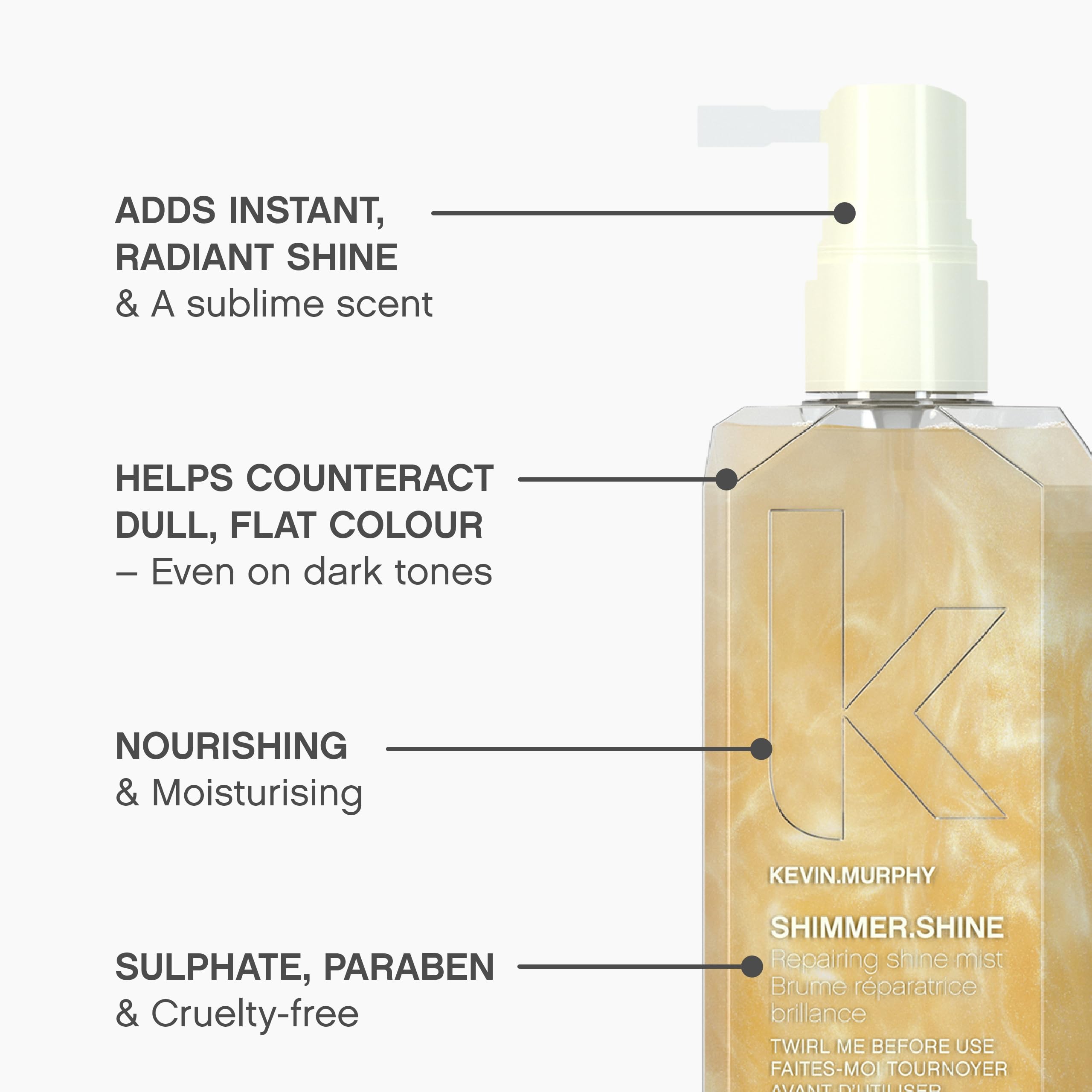 Kevin.Murphy Shimmer.Shine – Extraits-agrumes-kakadu: hydratation nourrissante pour cheveux.