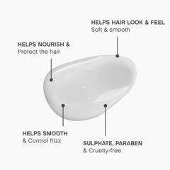 Étiquette produit indiquant sans sulfates et sans parabènes.