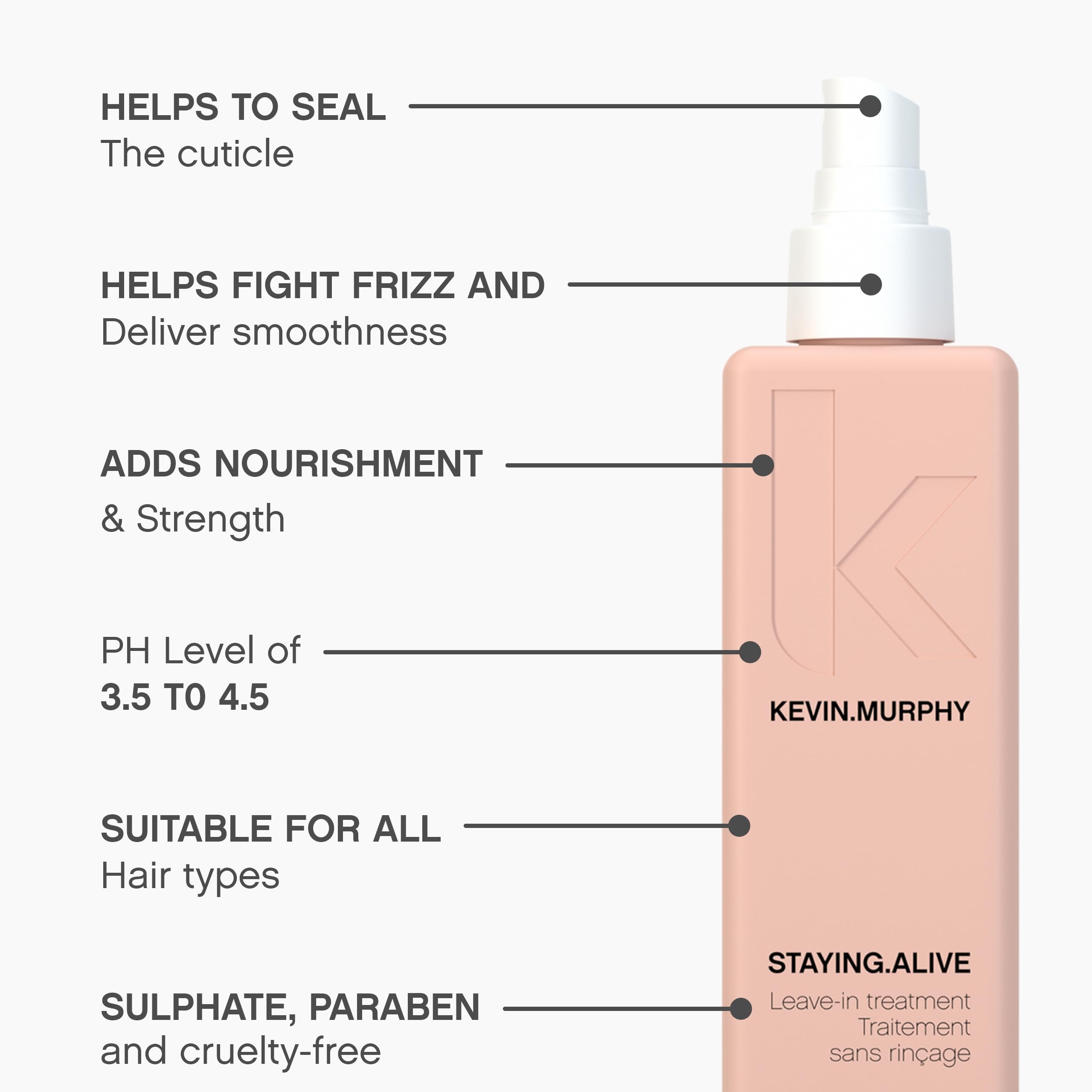 KEVIN.MURPHY Staying.Alive, cabello con brillo suave tras usar el producto.
