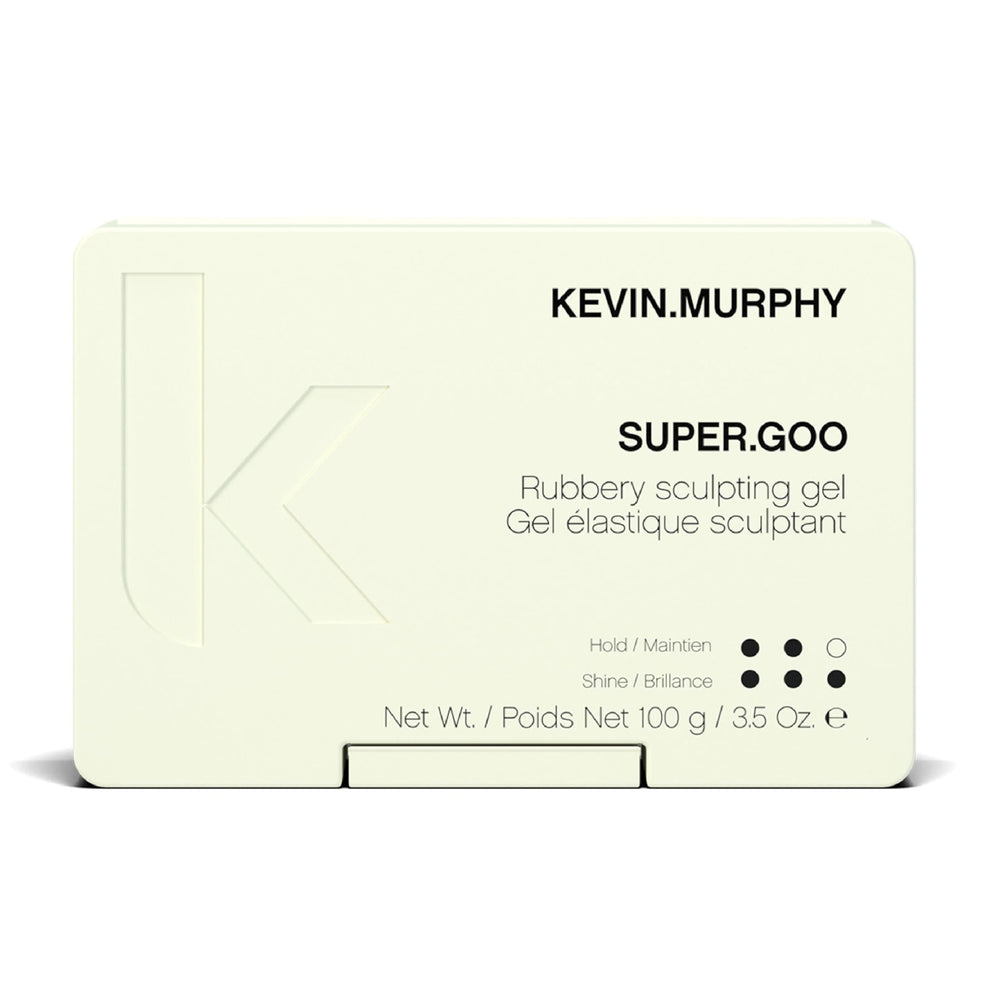 Empaque compacto de KEVIN.MURPHY SUPER.GOO para retoques diarios.