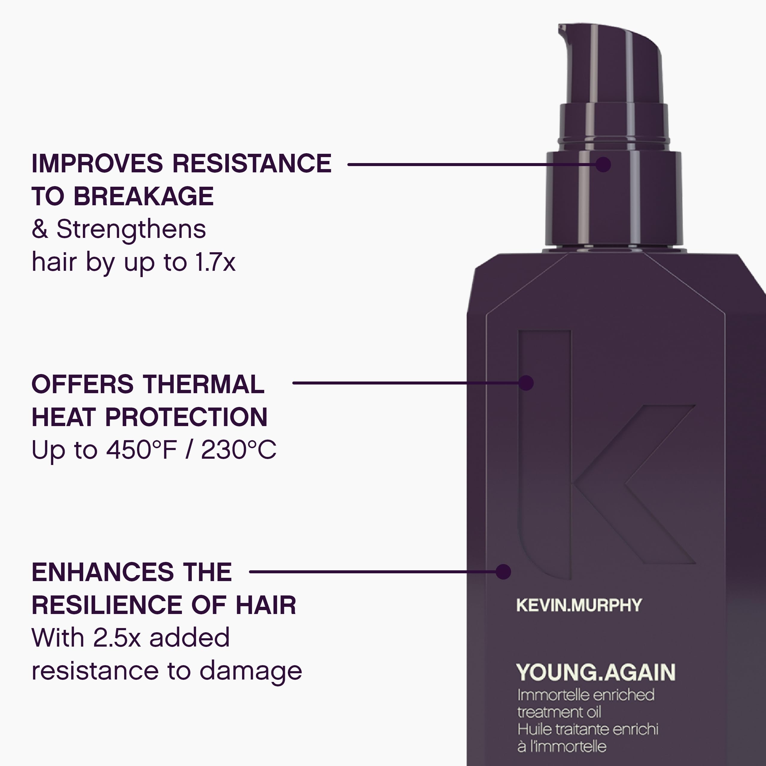 Kevin.MURPHY YOUNG.AGAIN, ingrediente Immortelle que mejora suavidad y elasticidad.