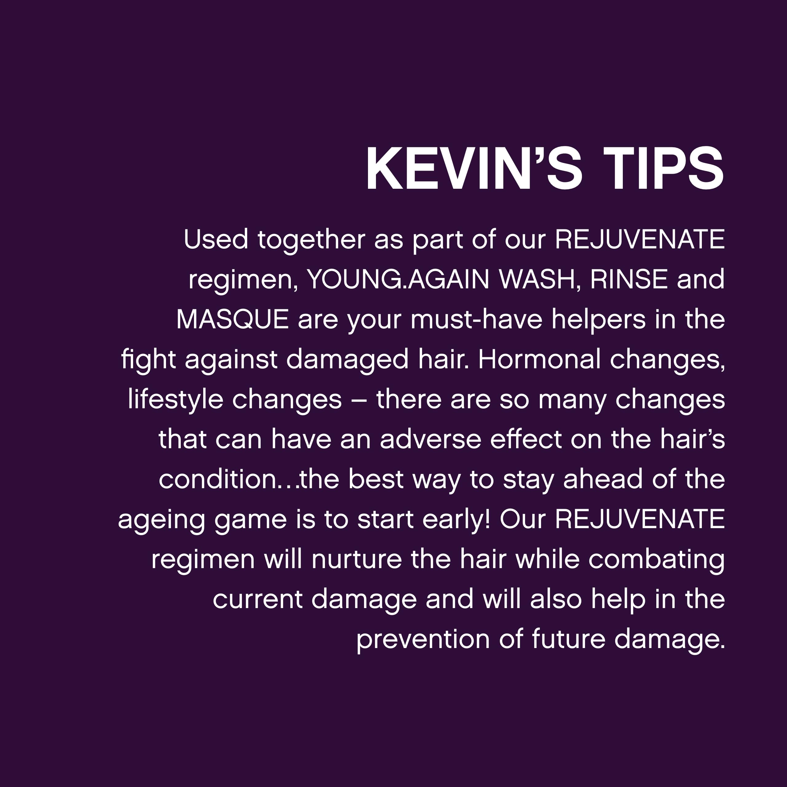KEVIN.MURPHY Young.AGAIN.RINSE – démonstration d’utilisation sur cheveux humides après lavage.