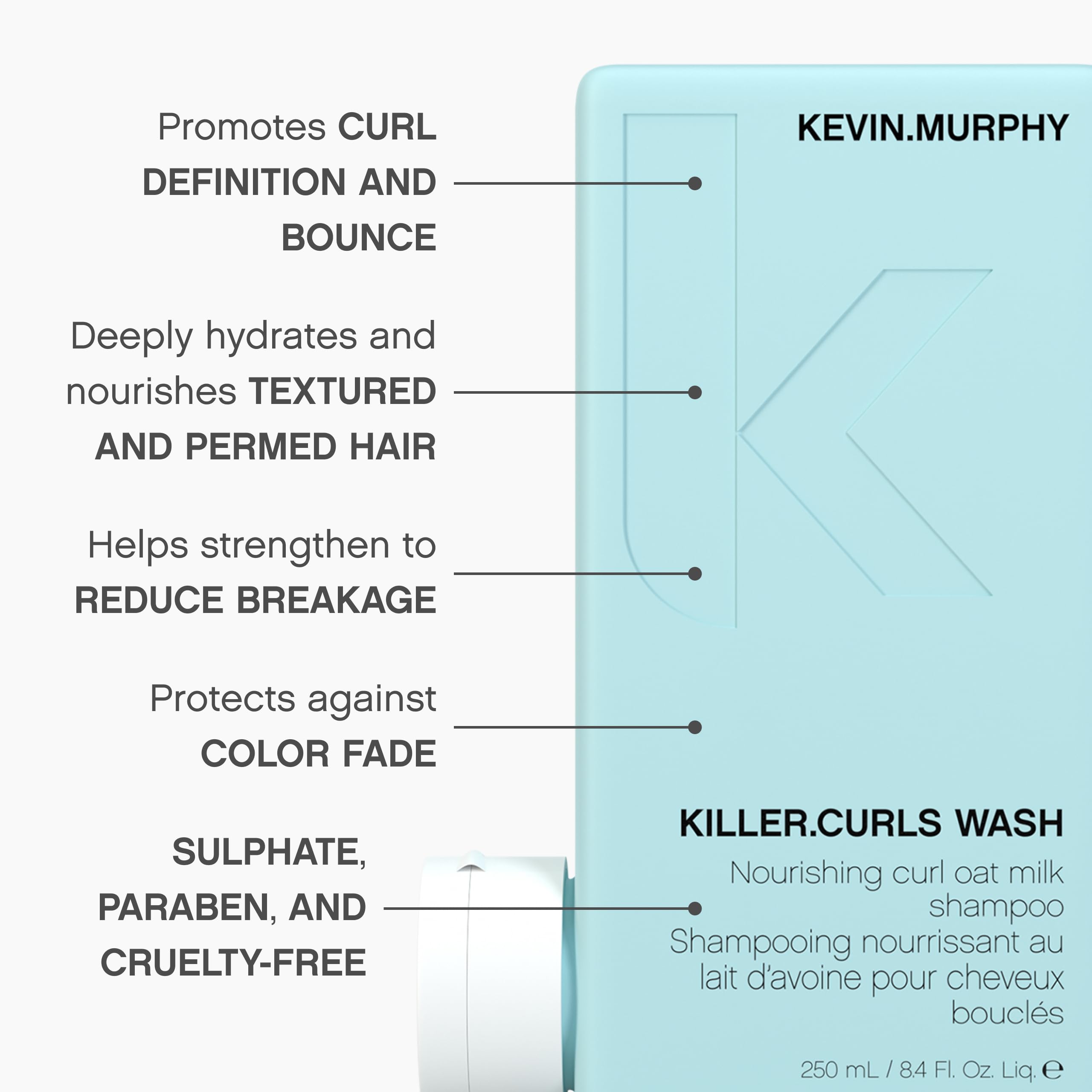 KEVIN.MURPHY Killer.Curls Wash define rizos, suaves tras el lavado, protege el color