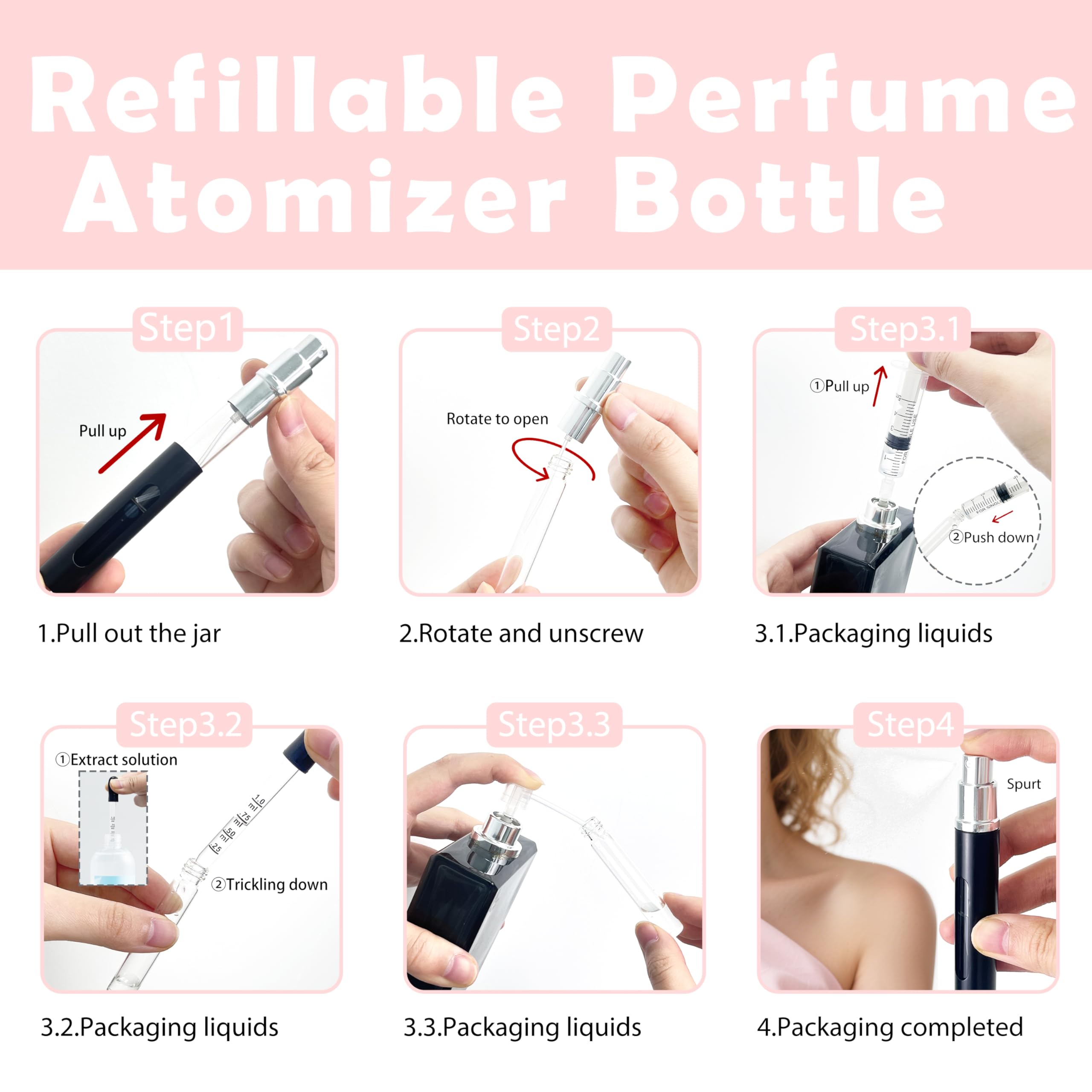 Mini botella de perfume 5 ml de Kewjug, ideal para salidas rápidas.