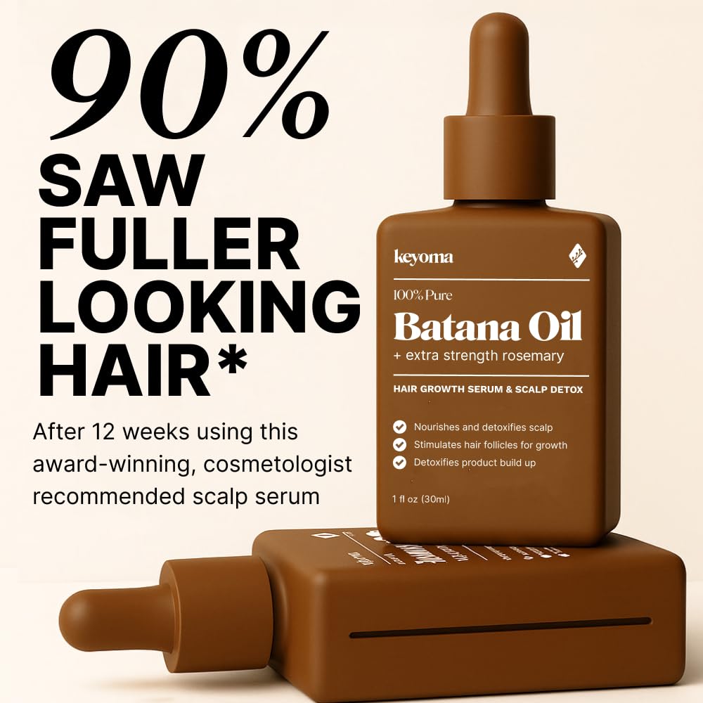 Keyoma Batana Oil: brillo suave y cabello sano tras la aplicación.