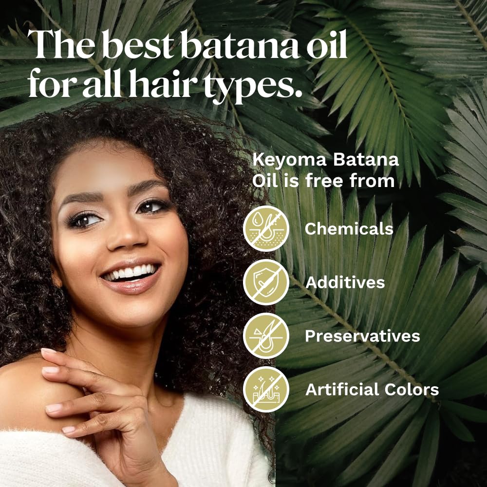 Keyoma Batana Oil: cuidado diario para cabello más sano y fácil de peinar.