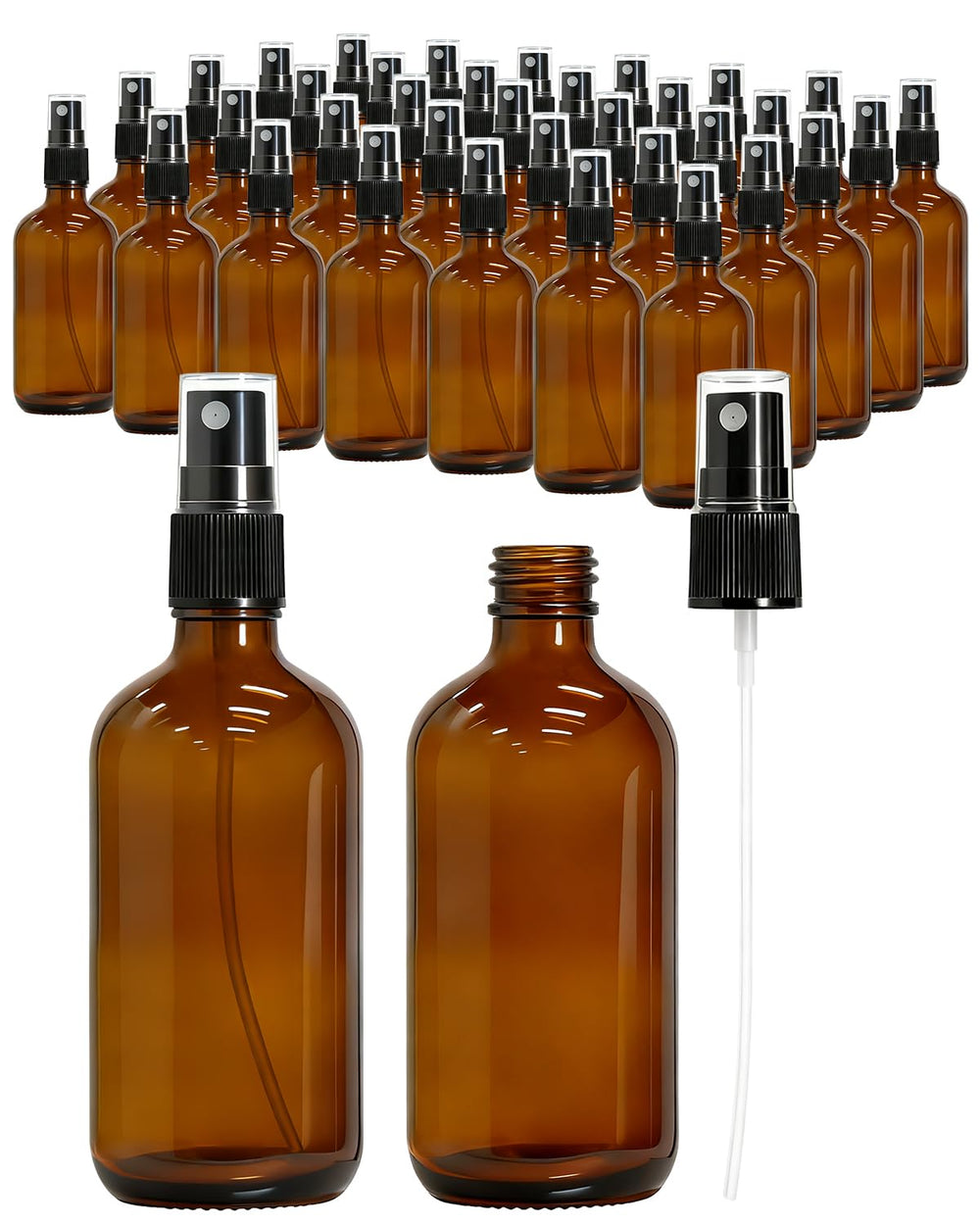KEYWING botellas vidrio ámbar 4oz con atomizador fino para aceites esenciales.