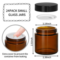 KEYWING envase cosmético de vidrio ámbar con tapa negra, protección ultravioleta.
