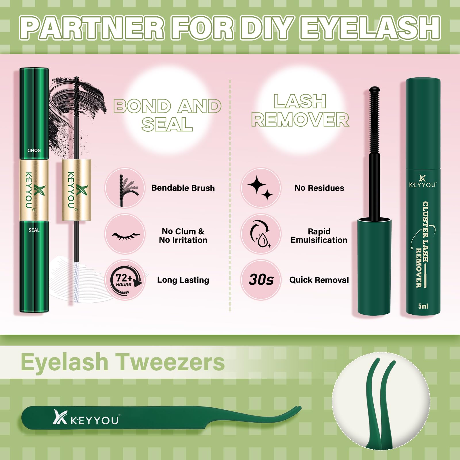 KEYYOU application brush and kit aiding precise placement