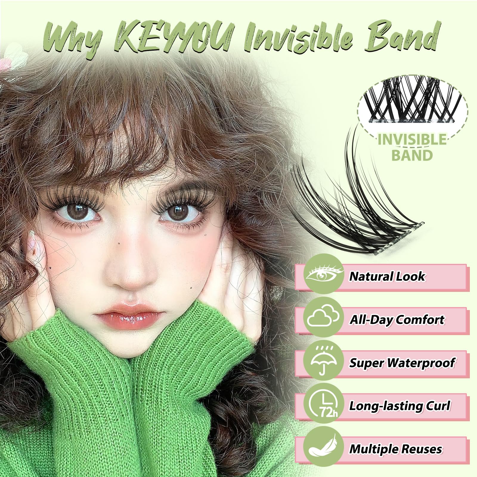 KEYYOU: banda invisible para pestañas naturales y acabado imperceptible.