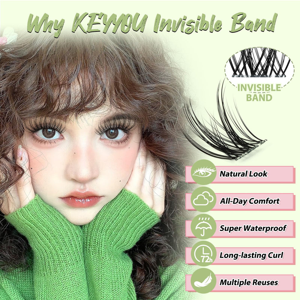 KEYYOU: banda invisible para pestañas naturales y acabado imperceptible.