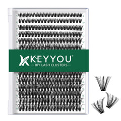 KEYYOU bandeja de 300 piezas de pestañas, suave y fácil de usar para longitudes variadas.