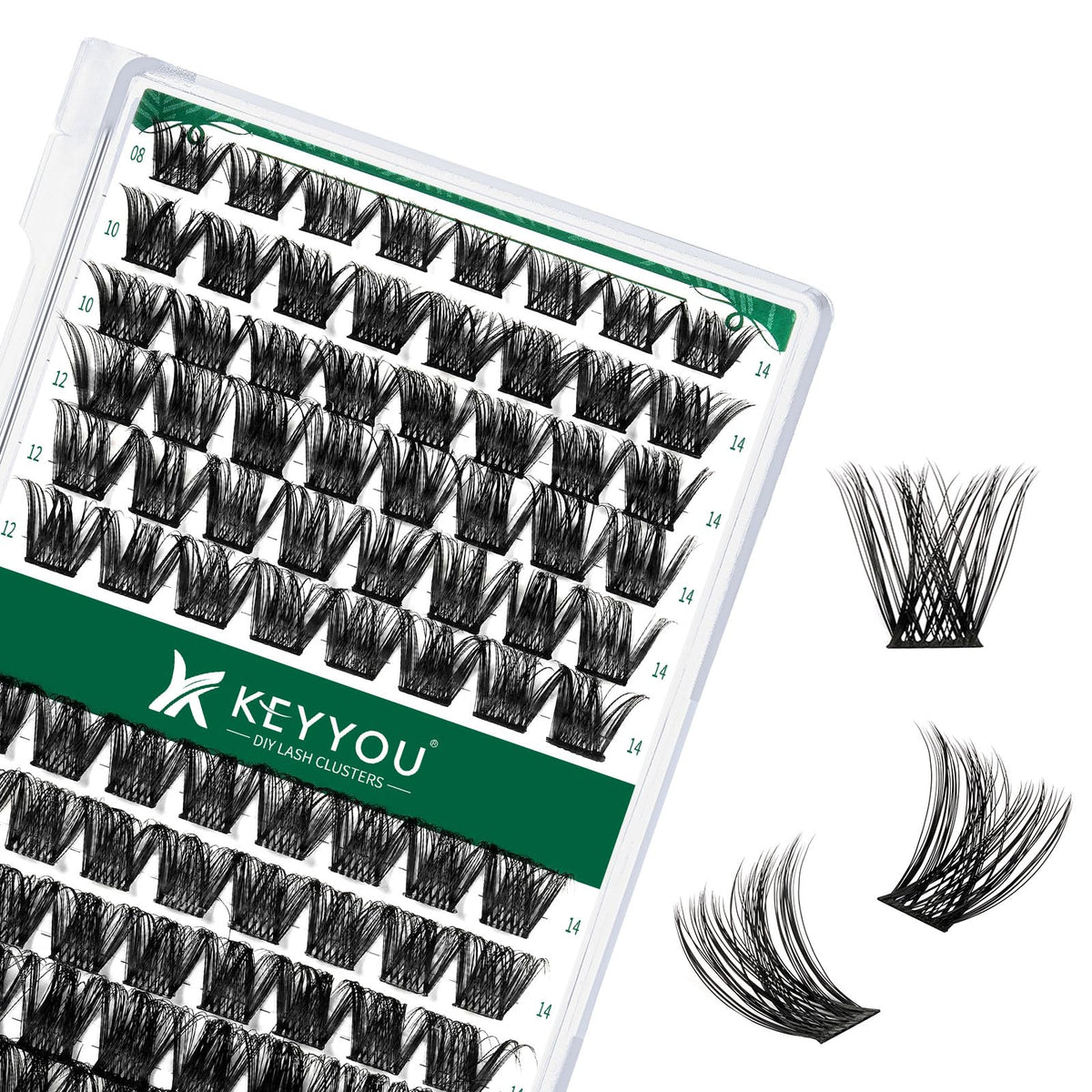 Keyyou racimos de pestañas 96 unidades y01 c14mm para efecto duradero.