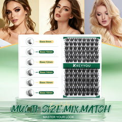 KEYYOU Y01 C Curl 12 mm, curvatura precisa para mezclar con pestañas naturales.