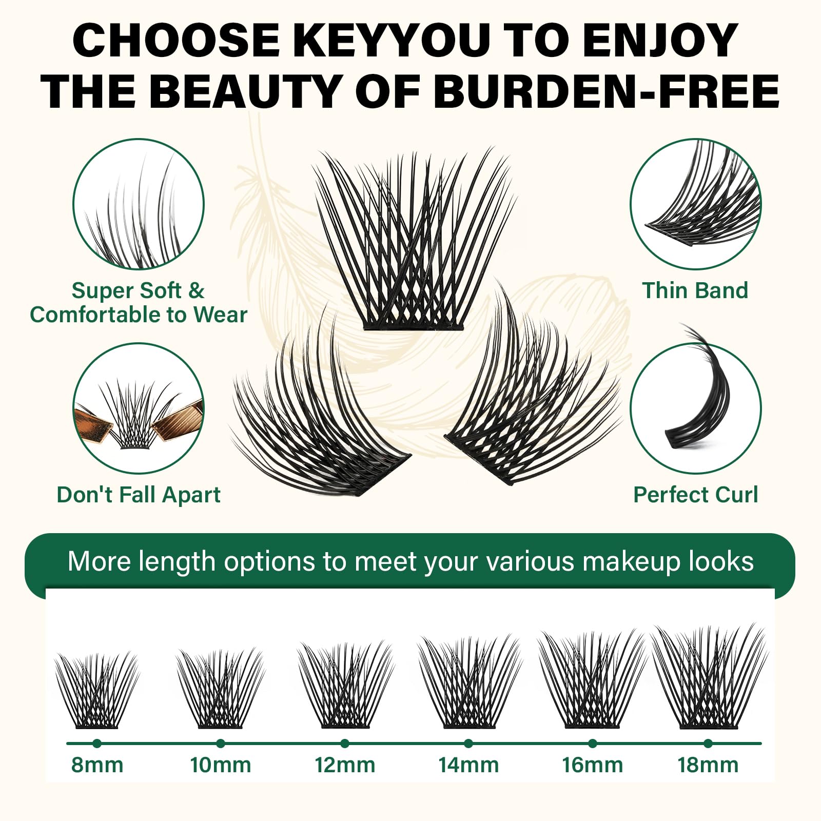 KEYYOU curva perfecta D, resistente y adecuada para varias ocasiones