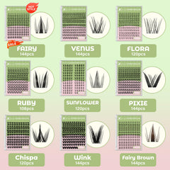 KEYYOU easy-application kit includes a brush for quick lash cluster placement at home.