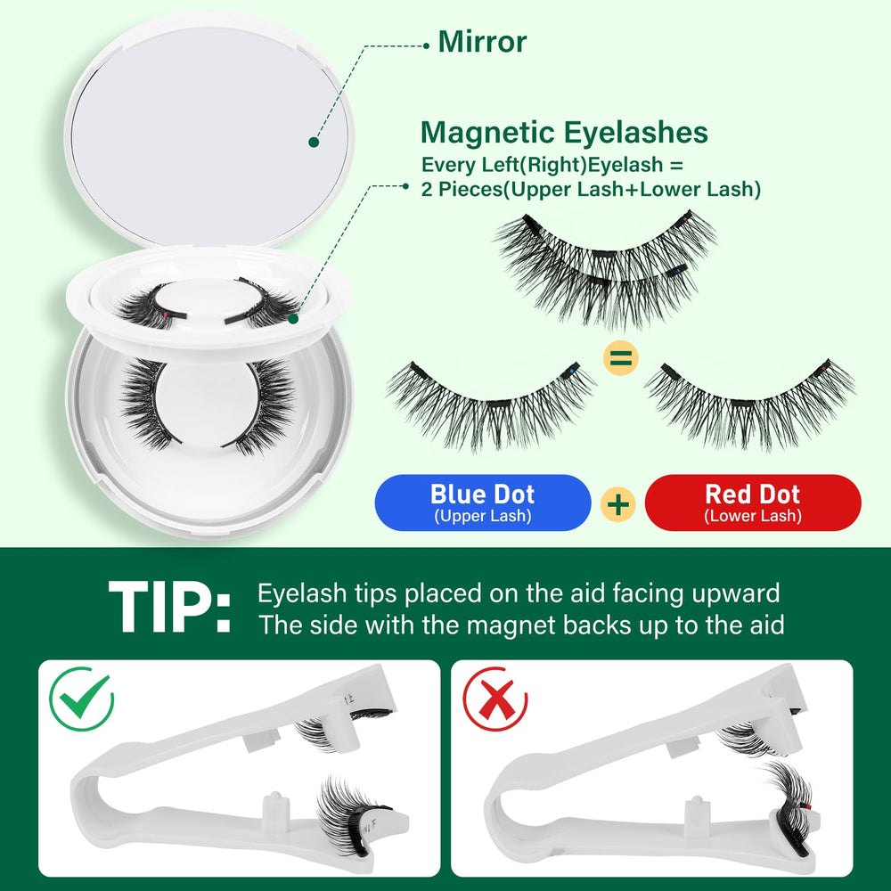 Estuche espejo KEYYYOU para almacenamiento seguro de pestañas.