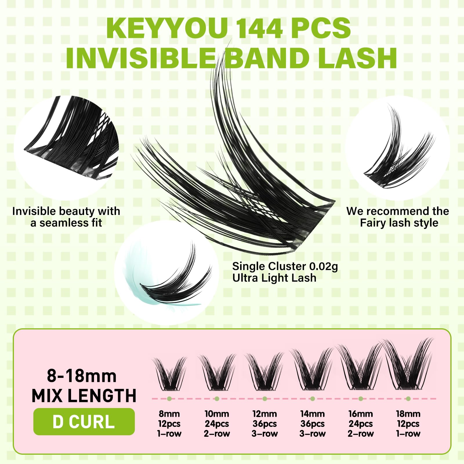 KEYYOU Fairy Wink: conjunto de 144 piezas para múltiples looks de pestañas.